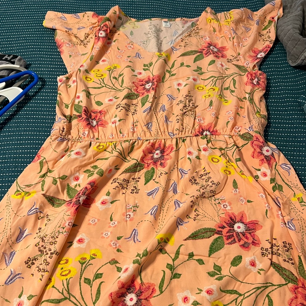Old Navy Pink Ruffled Smocked Sundress